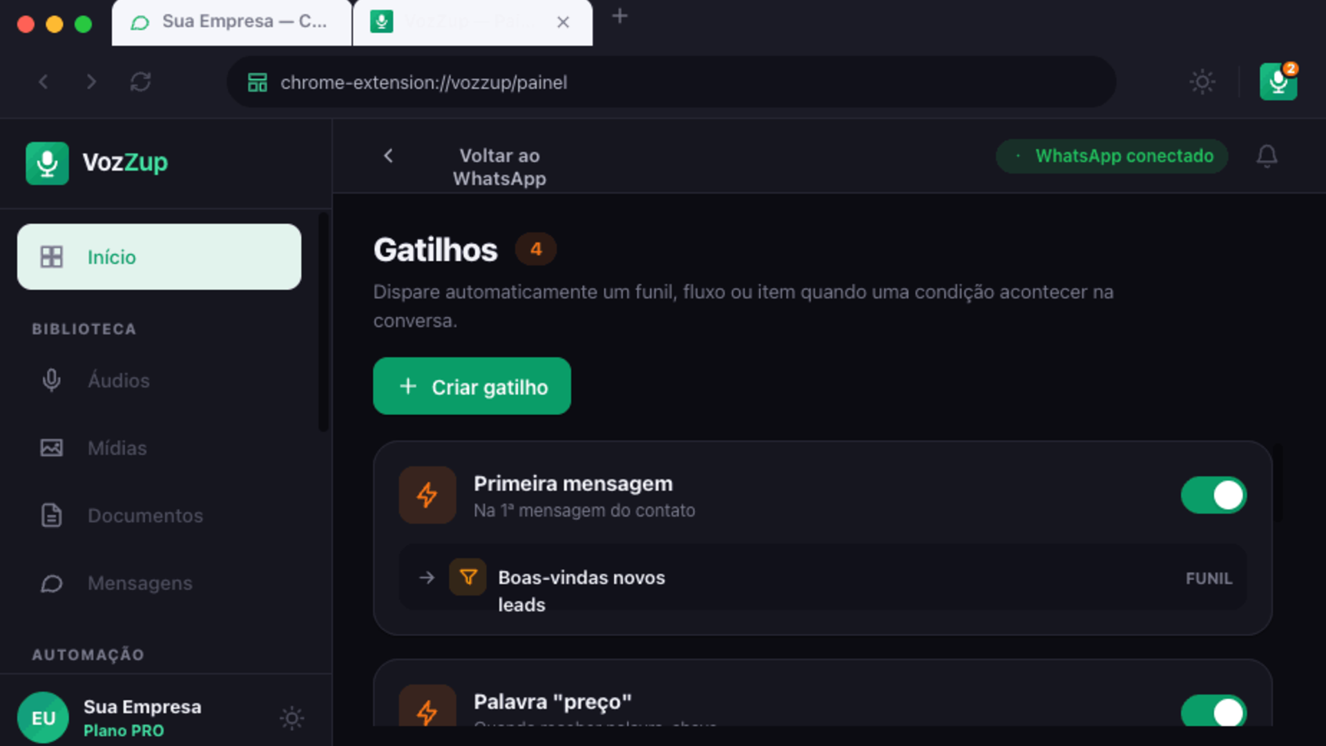 Gatilhos do VozZup